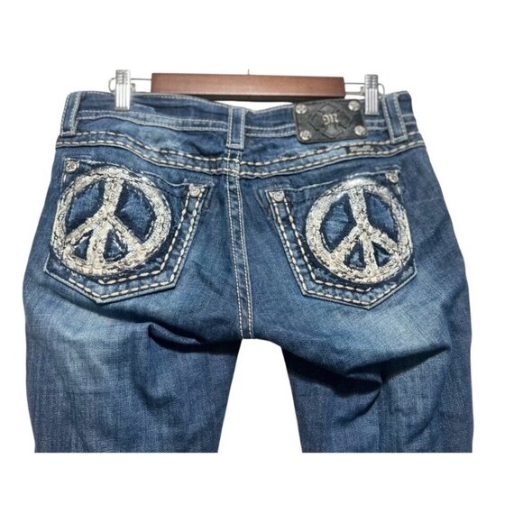 Miss Me Set of 2 Jean Women 28 Blue Bootcut & Skinny Cowgirl Western Y2K Studded - Picture 10 of 16